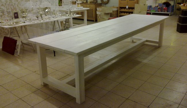 Verst verschil pomp Langetafel.com , Wittetafel Lange Witte tafel Kloostertafels,  woonkeukentafels