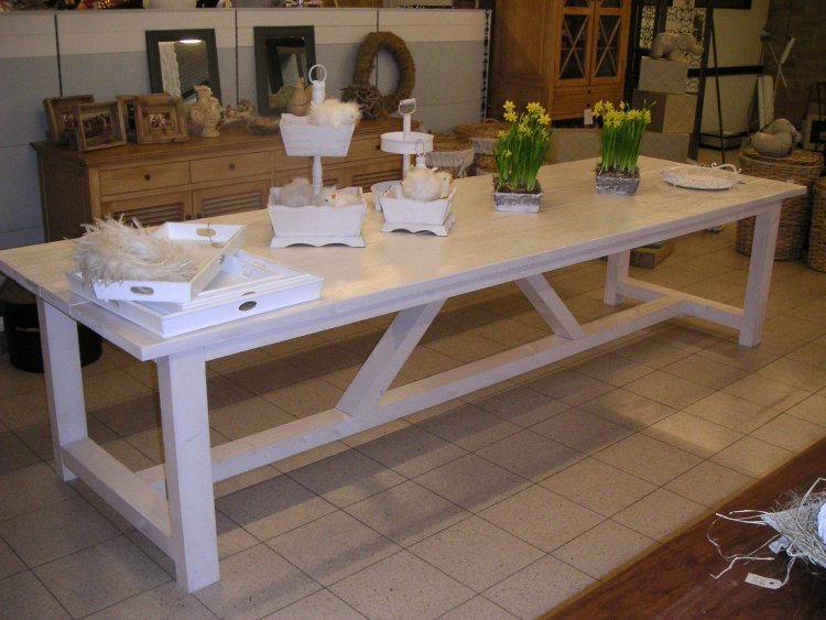 Verst verschil pomp Langetafel.com , Wittetafel Lange Witte tafel Kloostertafels,  woonkeukentafels